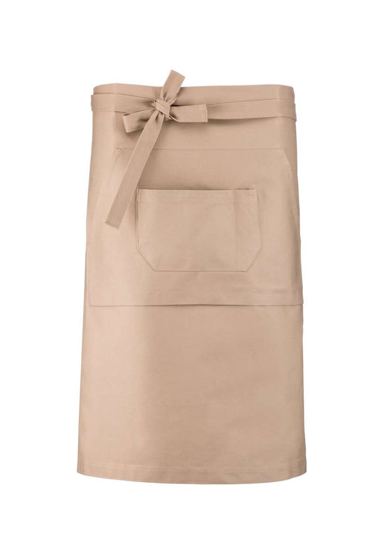 COTTON LONG APRON - Beige - Main