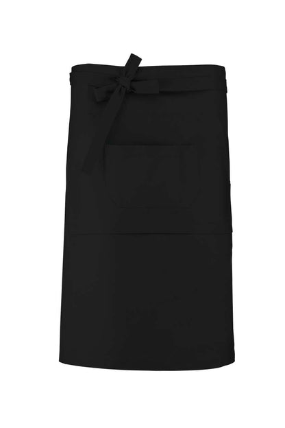 COTTON LONG APRON - Black - Main