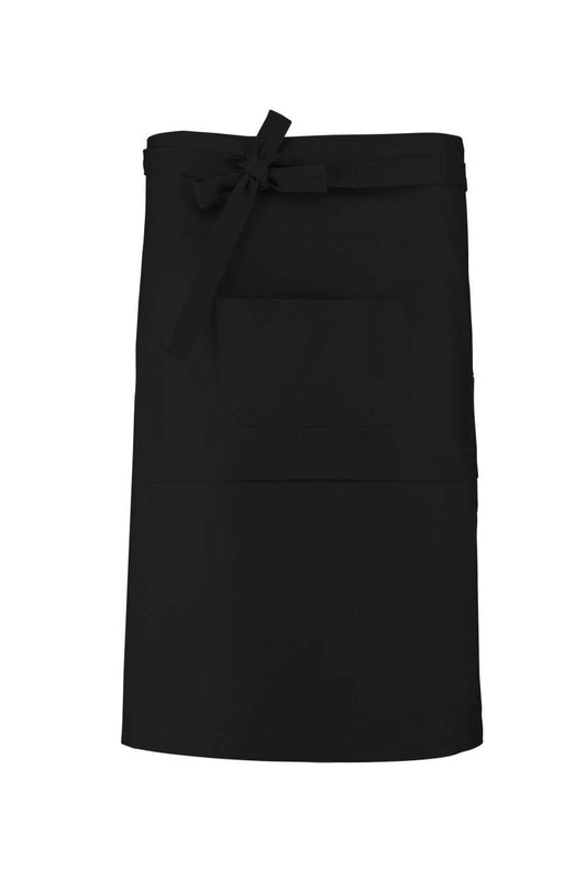 COTTON LONG APRON - Black - Main