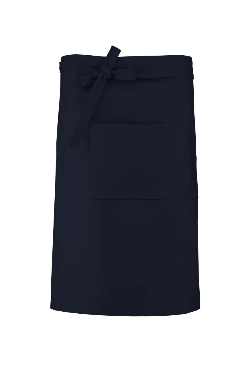 COTTON LONG APRON - Navy - Main