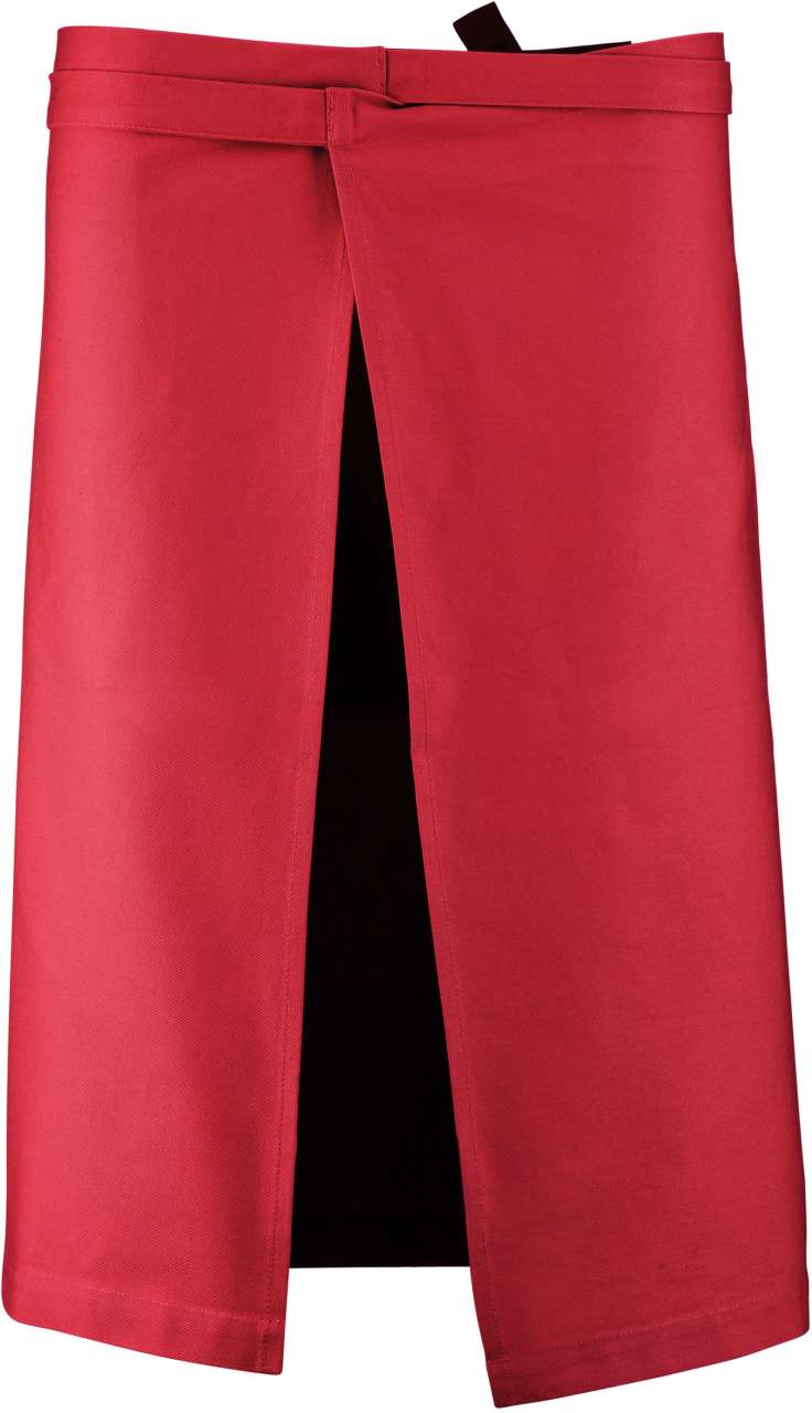 COTTON LONG APRON - Red - Additional