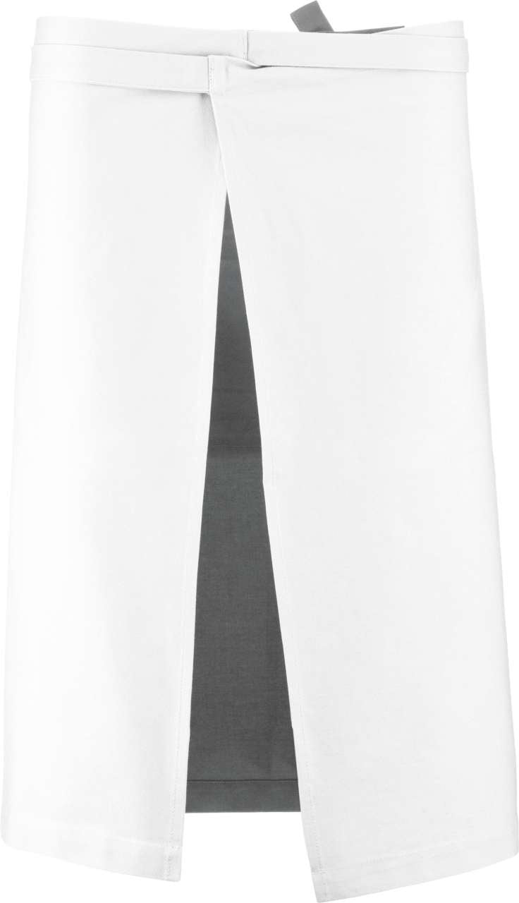 COTTON LONG APRON - White - Additional