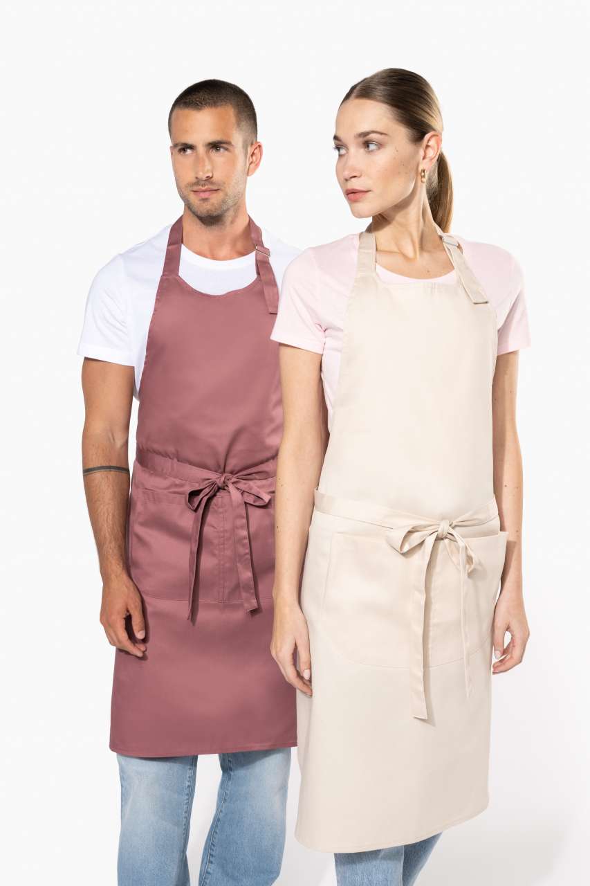 POLYESTER COTTON APRON WITH POCKET - Camel - Additional