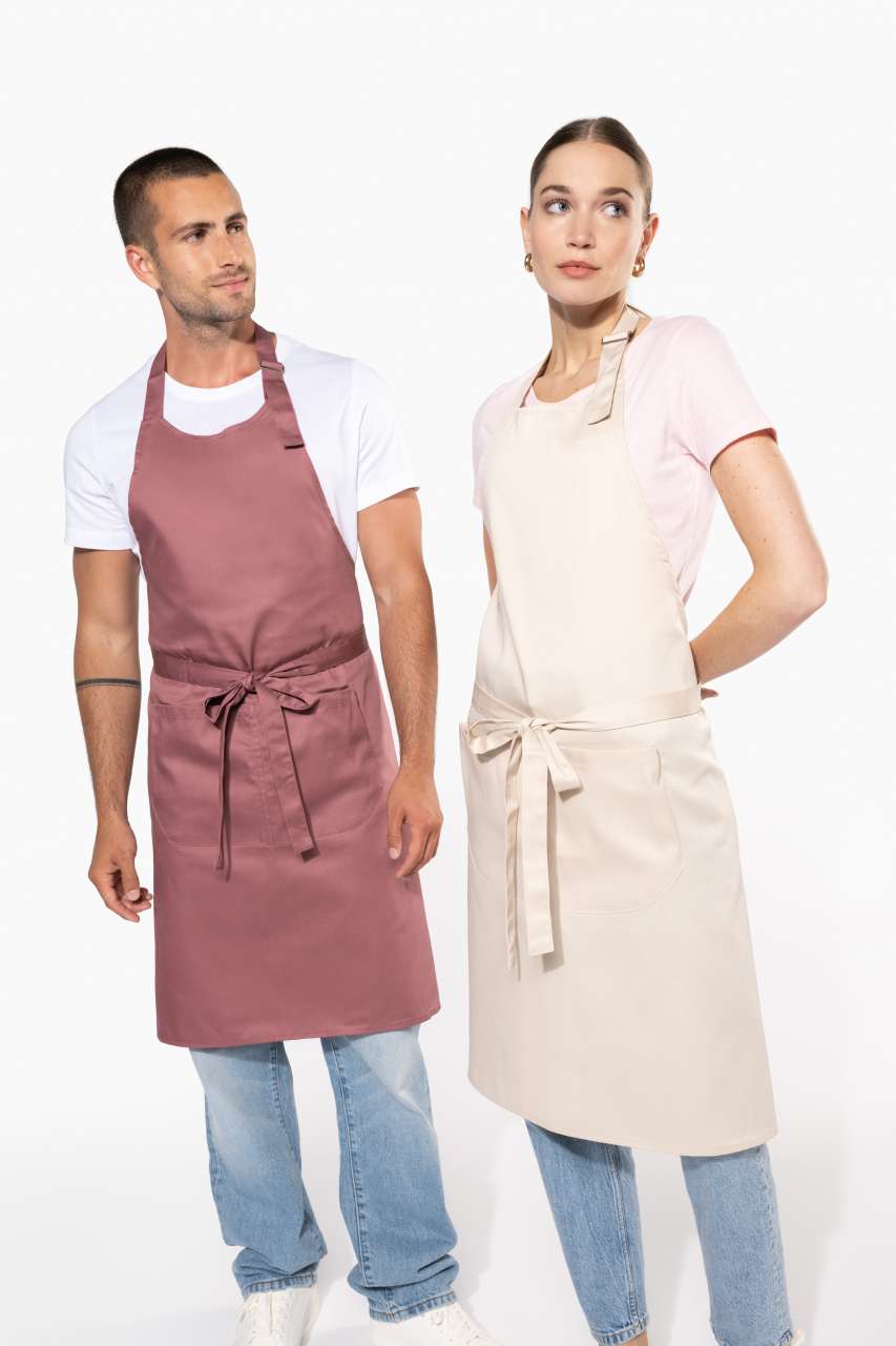 POLYESTER COTTON APRON WITH POCKET - Denim - Additional