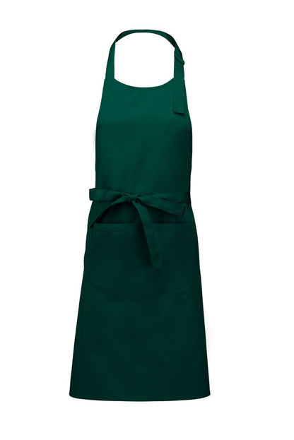 POLYESTER COTTON APRON WITH POCKET - Bottle Green - Main