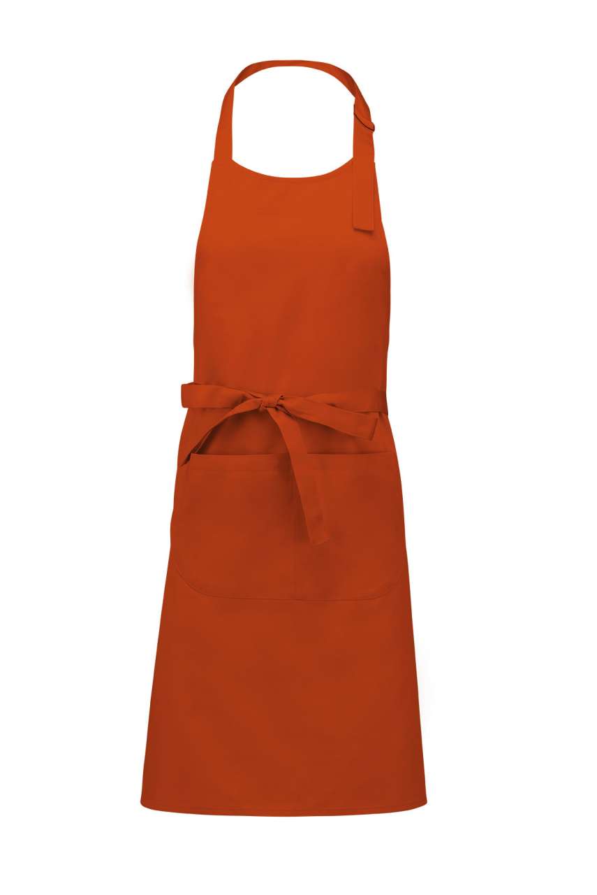 POLYESTER COTTON APRON WITH POCKET - Burnt Orange - Main