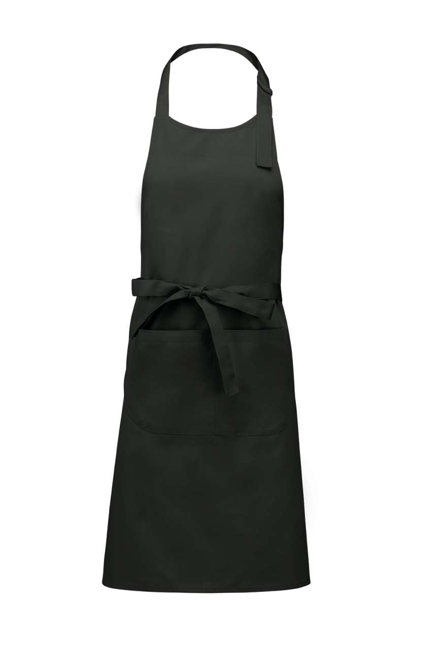 POLYESTER COTTON APRON WITH POCKET - Dark Grey - Main