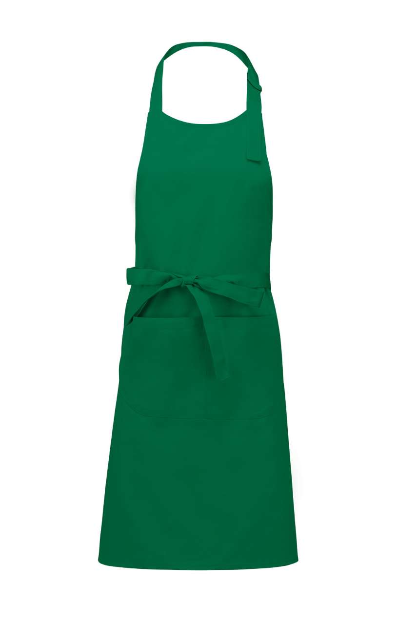 POLYESTER COTTON APRON WITH POCKET - Kelly Green - Main