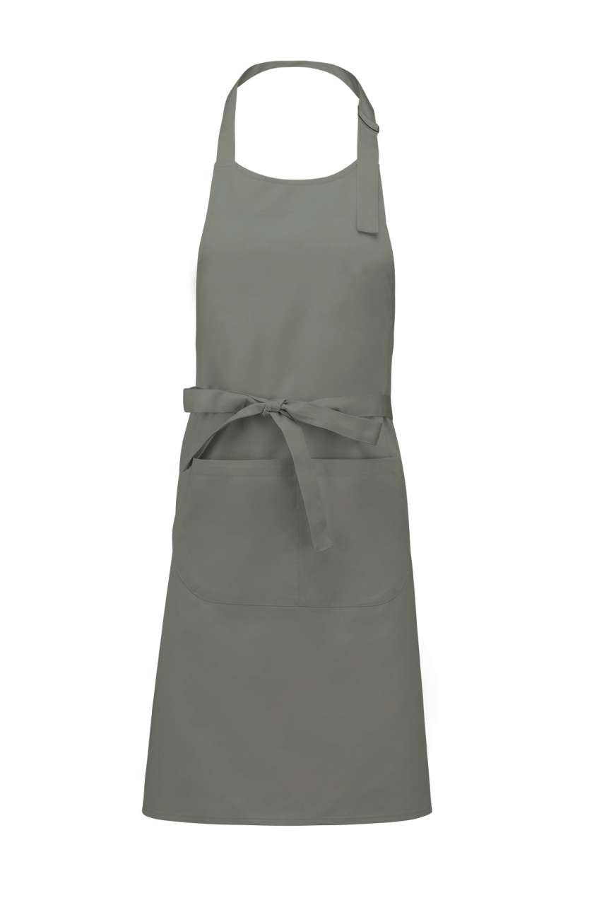 POLYESTER COTTON APRON WITH POCKET - Light Grey - Main
