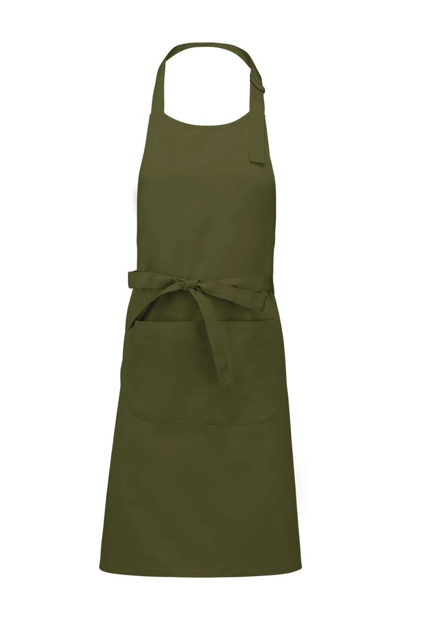 POLYESTER COTTON APRON WITH POCKET - Light Khaki - Main