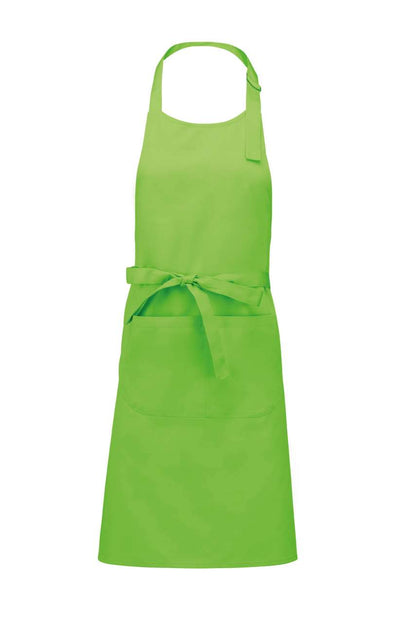 POLYESTER COTTON APRON WITH POCKET - Lime - Main