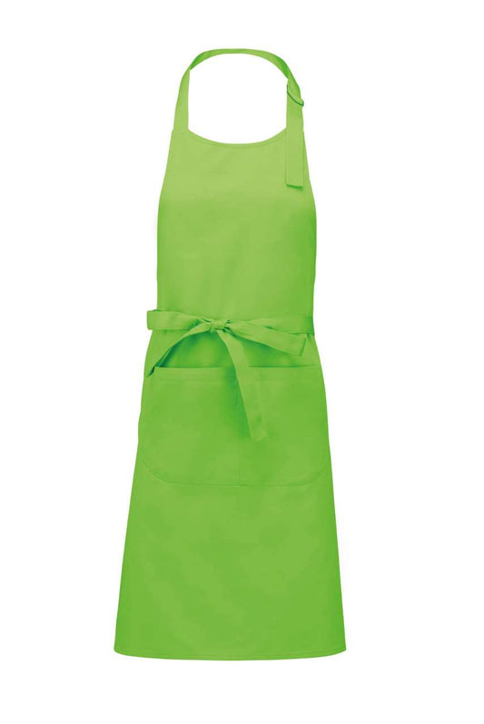 POLYESTER COTTON APRON WITH POCKET - Lime - Main