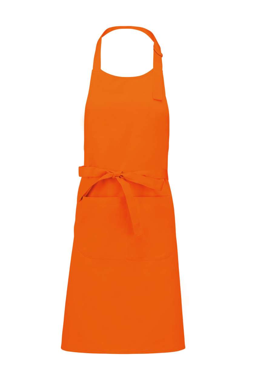 POLYESTER COTTON APRON WITH POCKET - Orange - Main