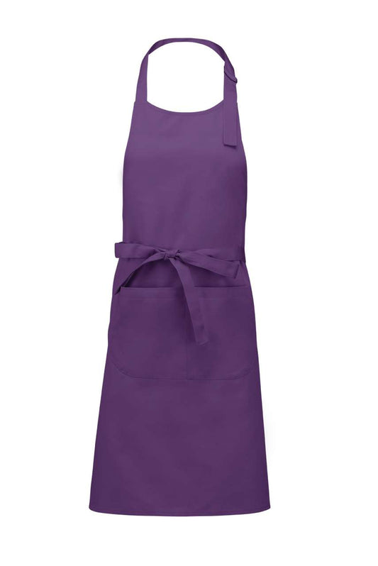 POLYESTER COTTON APRON WITH POCKET - Purple - Main