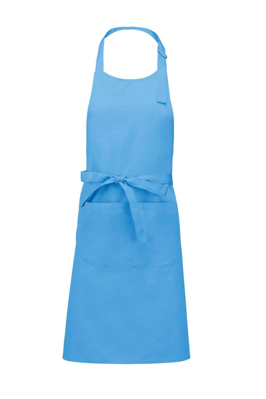 POLYESTER COTTON APRON WITH POCKET - Sky Blue - Main