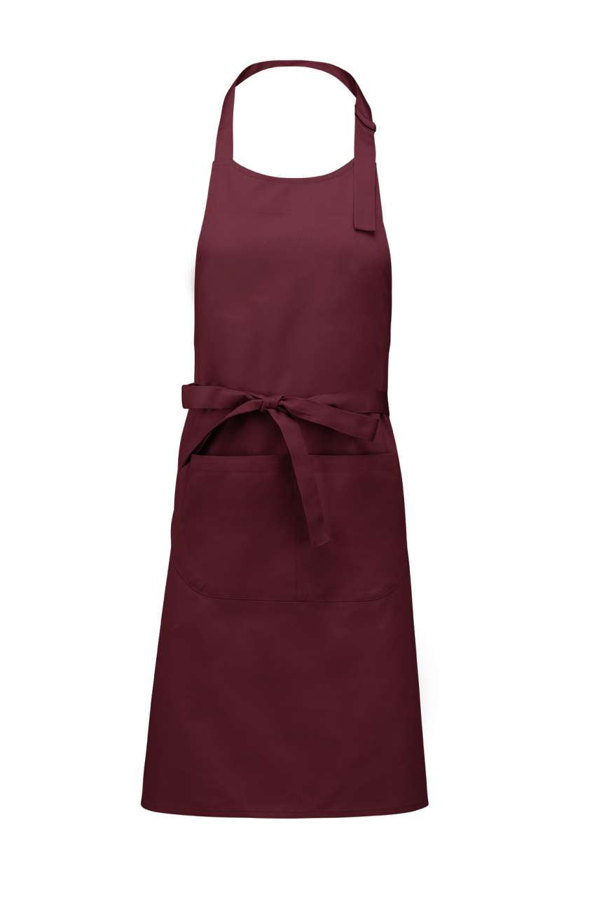 POLYESTER COTTON APRON WITH POCKET - Wine - Main