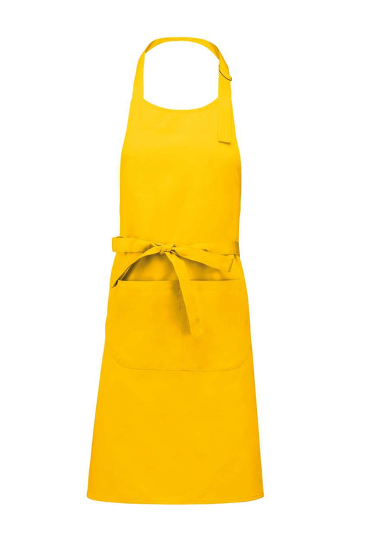 POLYESTER COTTON APRON WITH POCKET - Yellow - Main