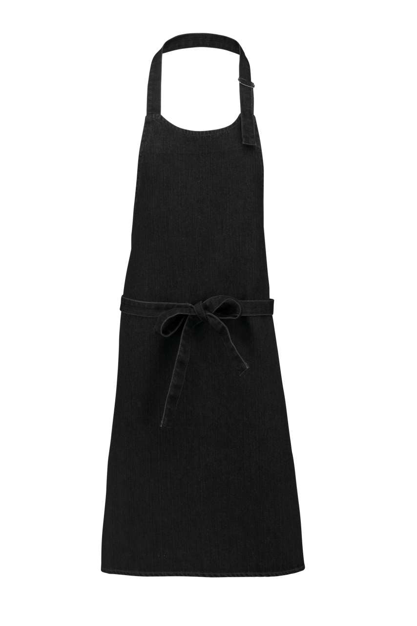 COTTON APRON WITHOUT POCKET - Black Denim - colorimageurl