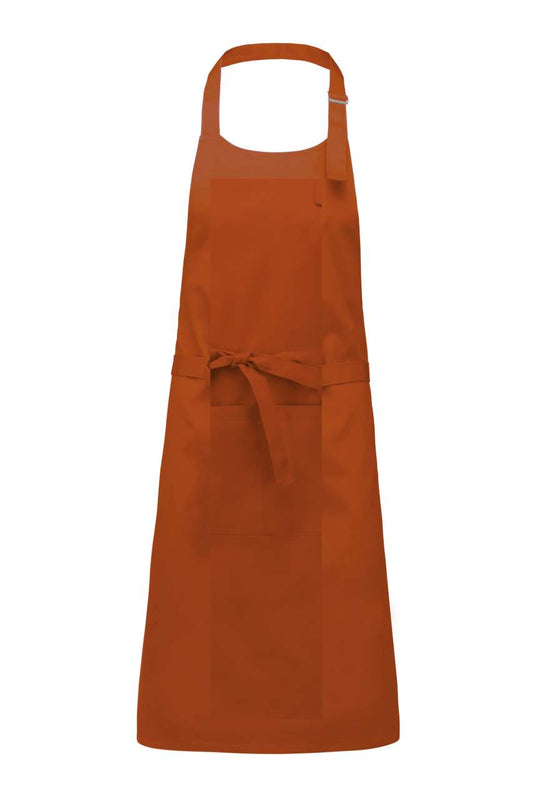 COTTON APRON WITHOUT POCKET - Burnt Orange - colorimageurl