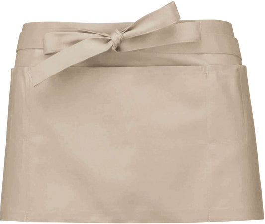 POLYCOTTON SHORT APRON - Beige - colorimageurl