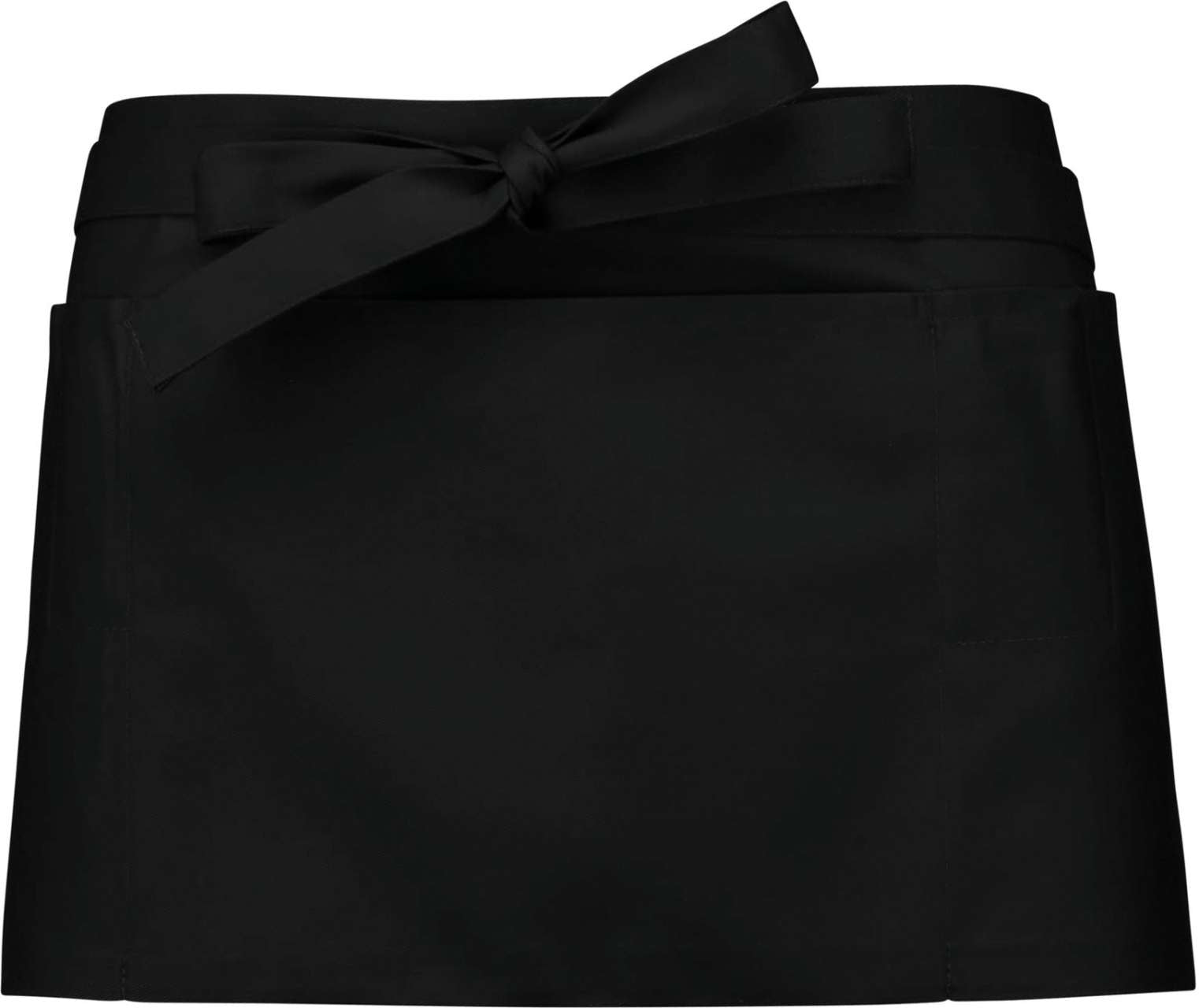 POLYCOTTON SHORT APRON - Black - colorimageurl