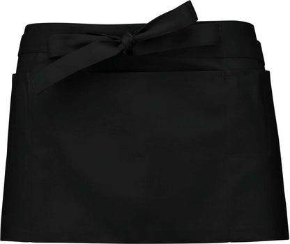 POLYCOTTON SHORT APRON - Black - colorimageurl