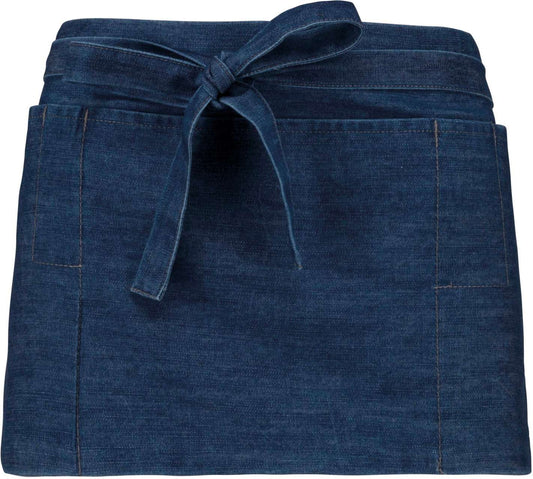 POLYCOTTON SHORT APRON - Denim - colorimageurl