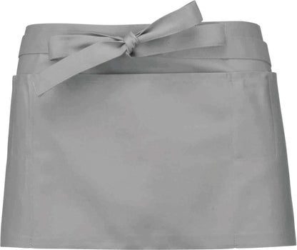 POLYCOTTON SHORT APRON - Light Grey - colorimageurl