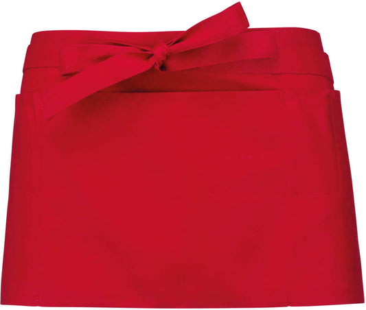 POLYCOTTON SHORT APRON - Red - colorimageurl