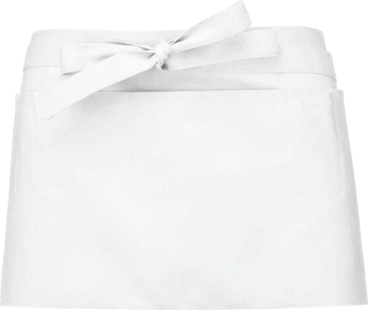 POLYCOTTON SHORT APRON - White - colorimageurl