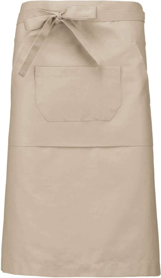 POLYCOTTON LONG APRON - Beige - colorimageurl