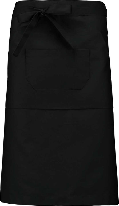 POLYCOTTON LONG APRON - Black - colorimageurl