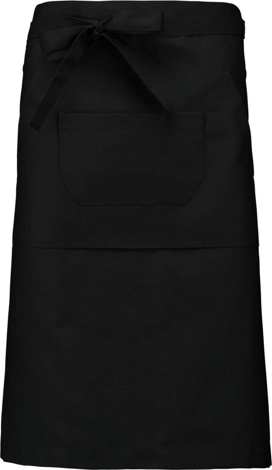 POLYCOTTON LONG APRON - Black - colorimageurl