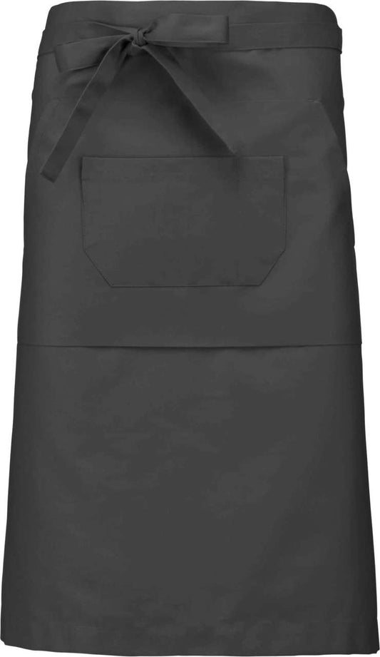POLYCOTTON LONG APRON - Dark Grey - colorimageurl