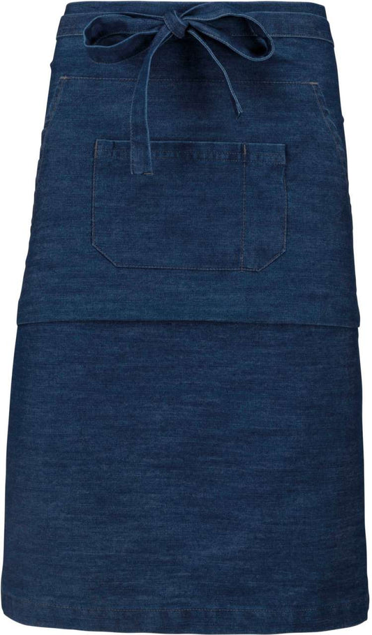 POLYCOTTON LONG APRON - Denim - colorimageurl