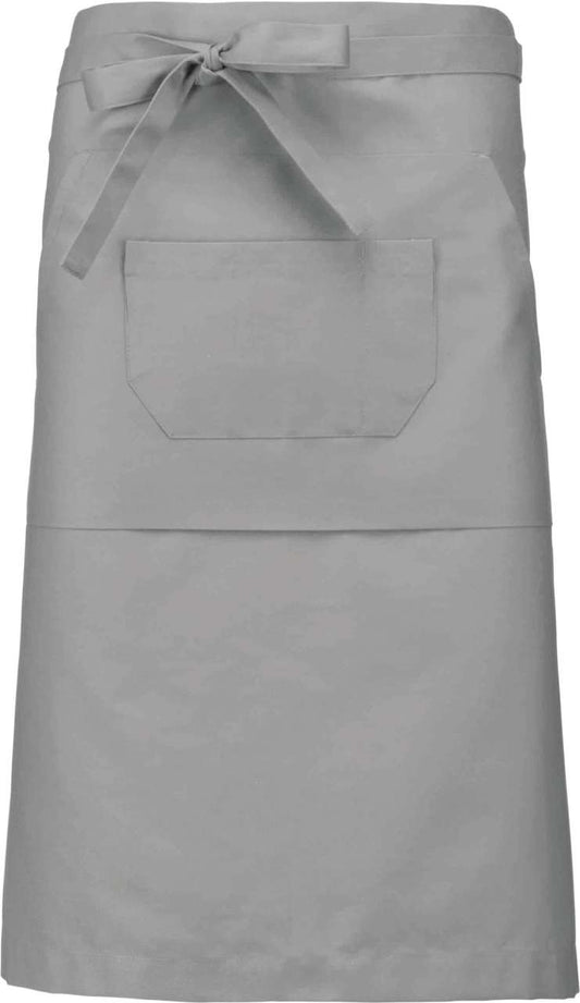POLYCOTTON LONG APRON - Light Grey - colorimageurl