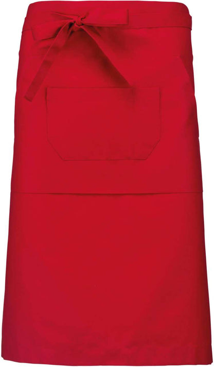 POLYCOTTON LONG APRON - Red - colorimageurl