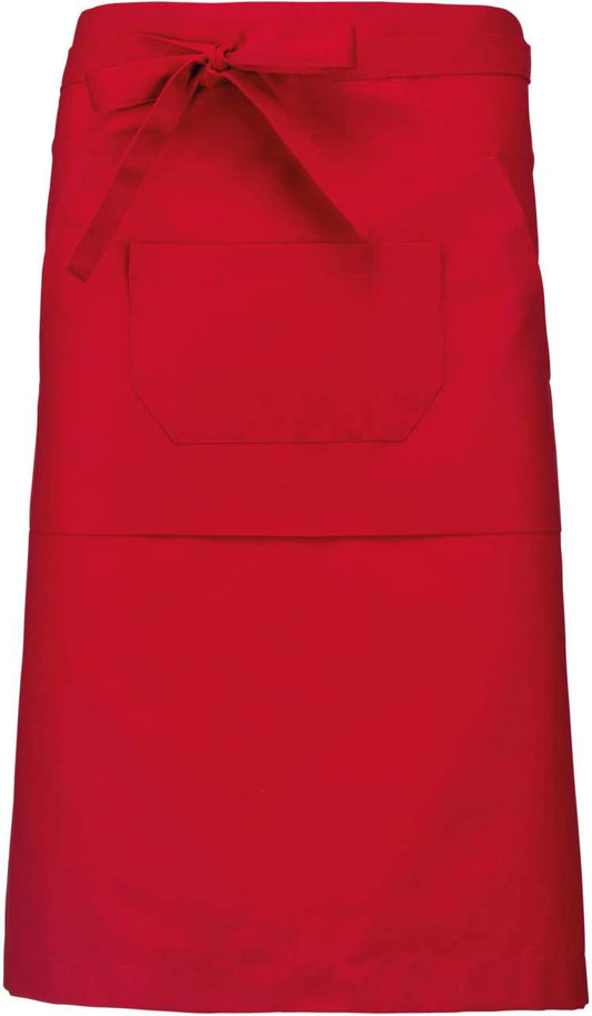 POLYCOTTON LONG APRON - Red - colorimageurl