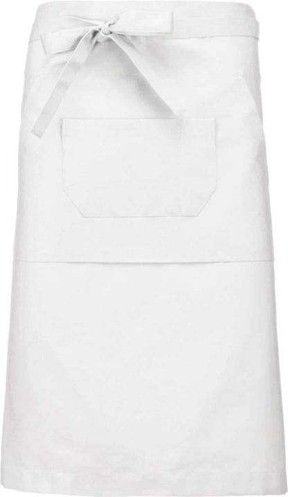 POLYCOTTON LONG APRON - White - colorimageurl