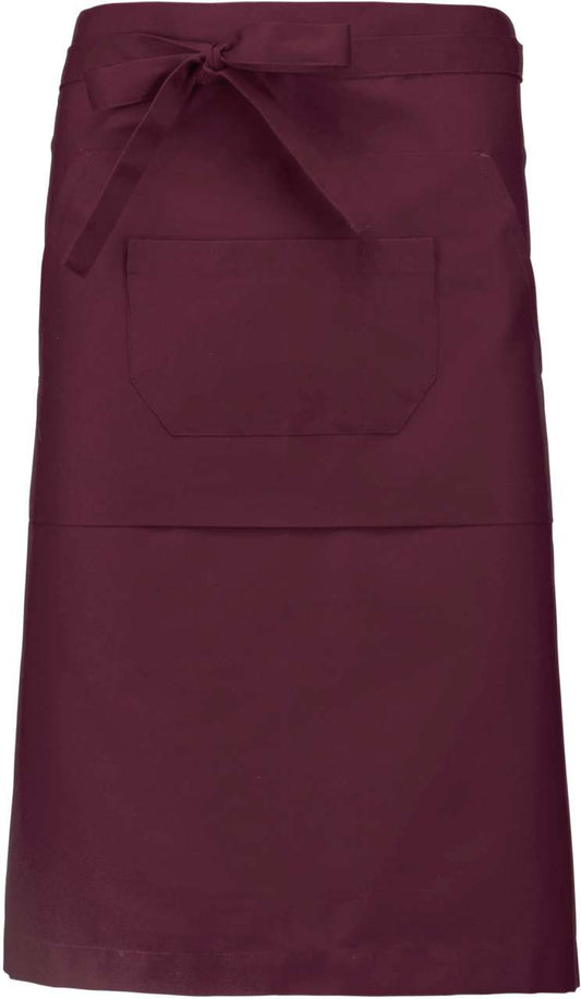 POLYCOTTON LONG APRON - Wine - colorimageurl