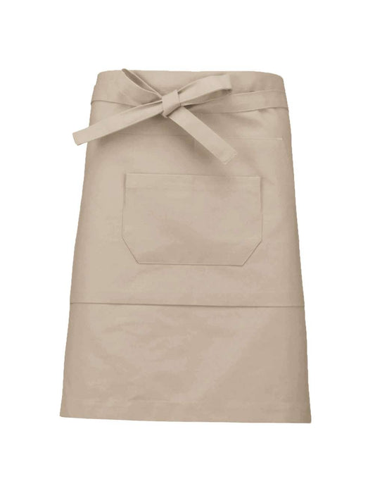 COTTON MID-LENGTH APRON - Beige - colorimageurl