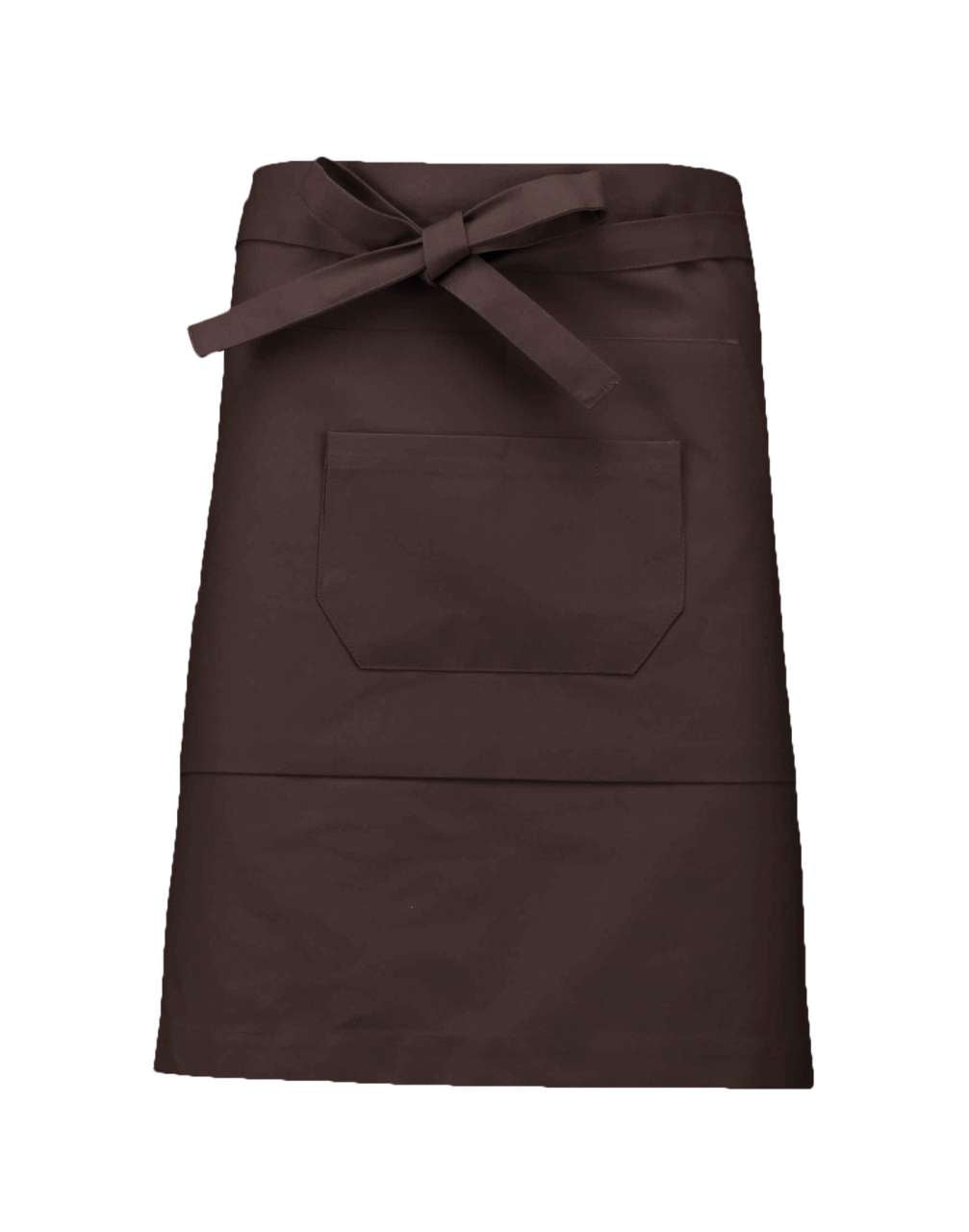 COTTON MID-LENGTH APRON - Chocolate - colorimageurl