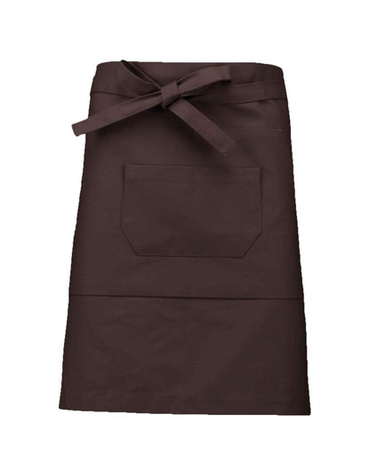 COTTON MID-LENGTH APRON - Chocolate - colorimageurl