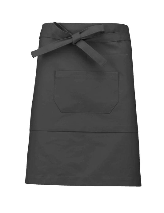 COTTON MID-LENGTH APRON - Dark Grey - colorimageurl