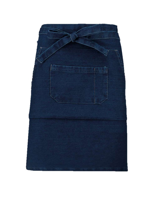 COTTON MID-LENGTH APRON - Denim - colorimageurl