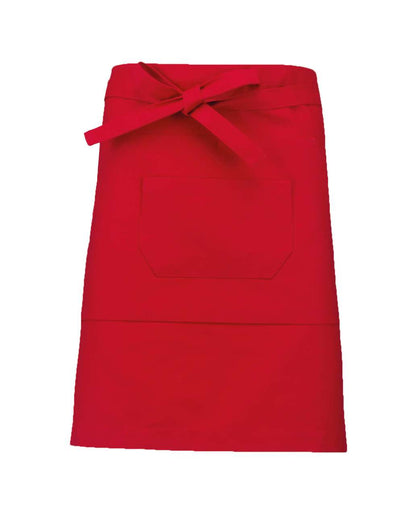 COTTON MID-LENGTH APRON - Red - colorimageurl