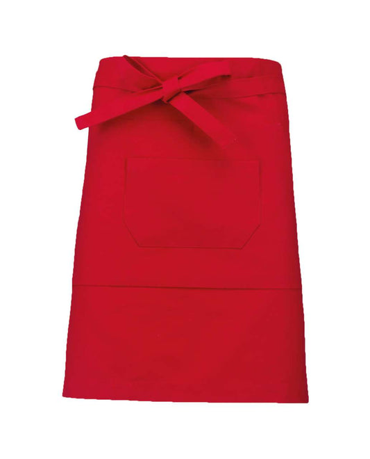 COTTON MID-LENGTH APRON - Red - colorimageurl