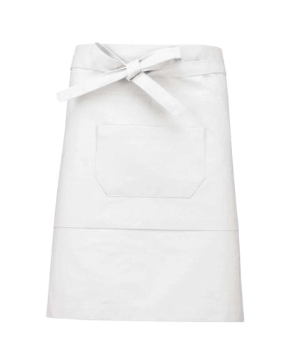 COTTON MID-LENGTH APRON - White - colorimageurl