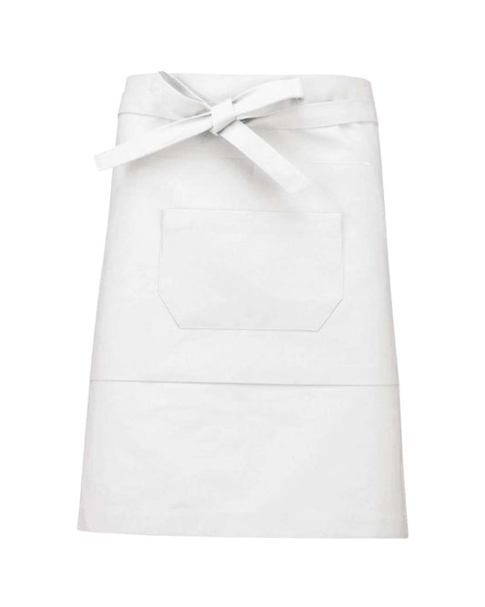 COTTON MID-LENGTH APRON - White - colorimageurl