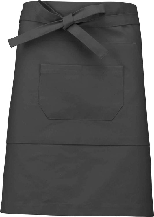 POLYCOTTON MID-LENGTH APRON - Dark Grey - colorimageurl